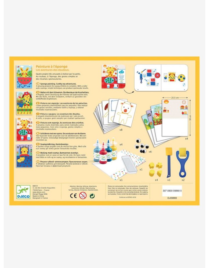 Peinture à l'éponge Les aventures des doudous - DJECO