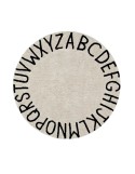 Tapis Lavable rond alphabet beige - LORENA CANALS