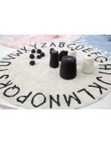 Tapis Lavable rond alphabet beige - LORENA CANALS