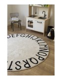 Tapis Lavable rond alphabet beige - LORENA CANALS