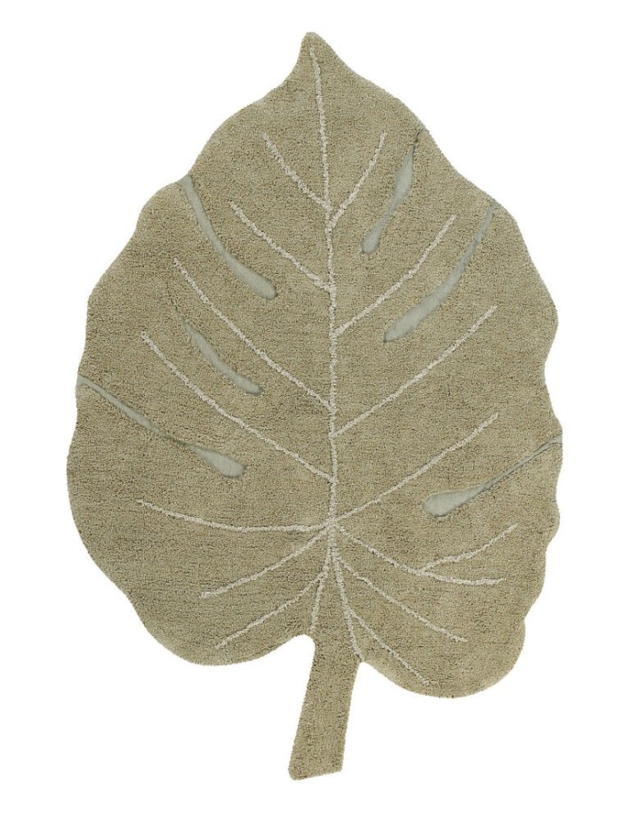Tapis Lavable Monstera Olive