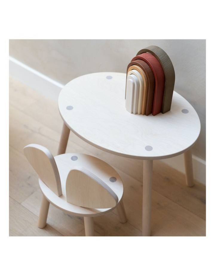 Table Et Chaise Souris En Bouleau - Nofred