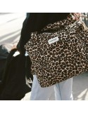 Sac à langer Darcy Coton Recyclé Léopard Beige - RIVE DROITE