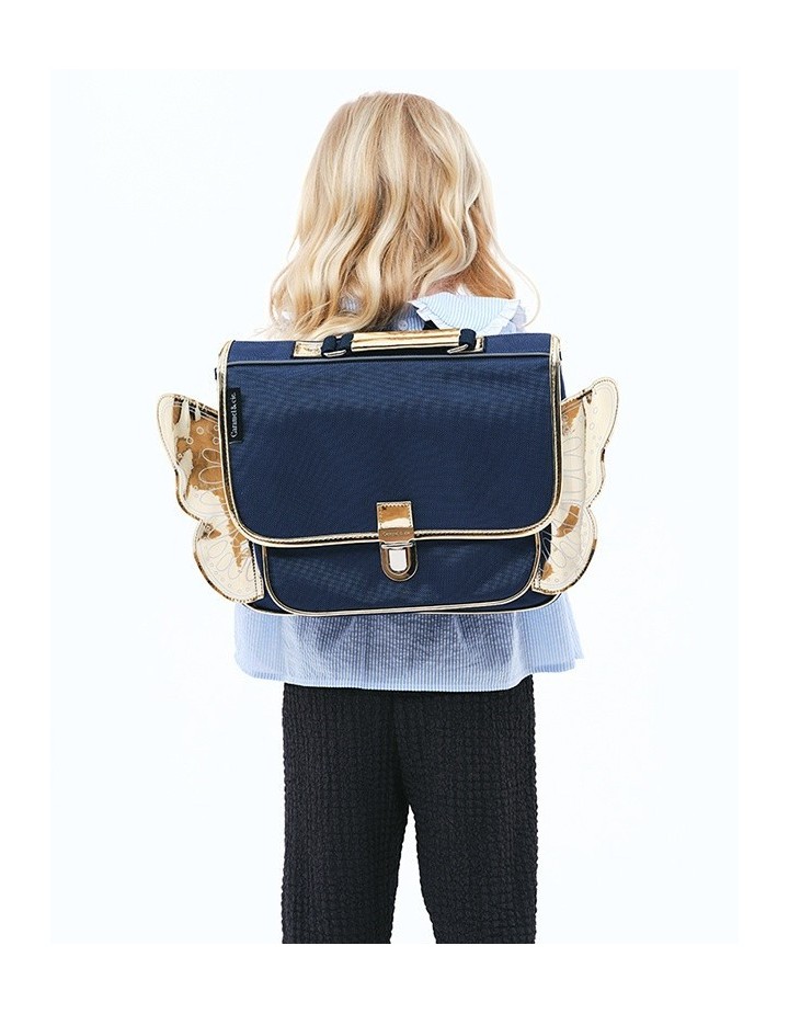 Petit Cartable Ailé Bleu Nuit Caramel&Cie