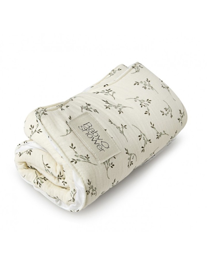 Matelas a langer nomade knot olive bloom- BABYSHOWER