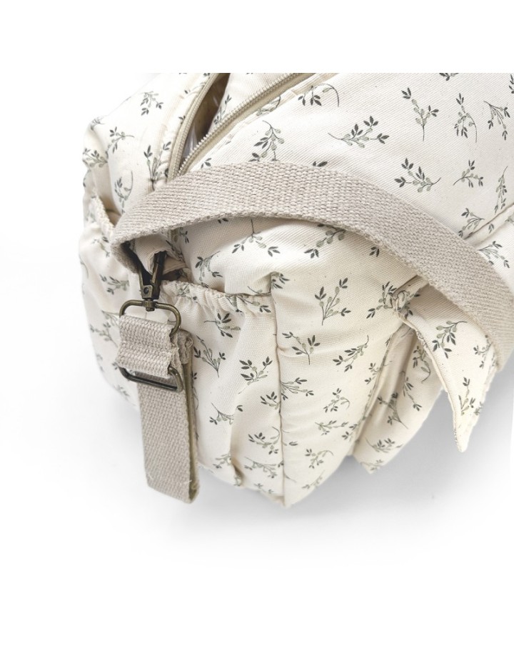 Sac à langer camila olive bloom canvas-BABYSHOWER