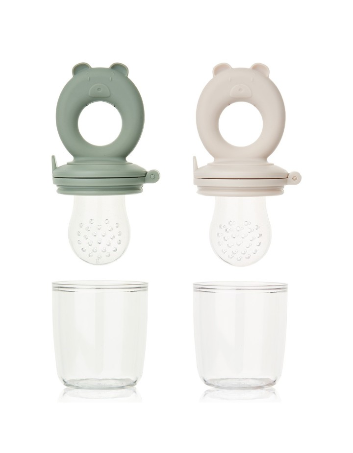 Lot De 2 sucettes d'aliments ou grignoteuses MIRANDA Peach - BIBERON - LIEWOOD