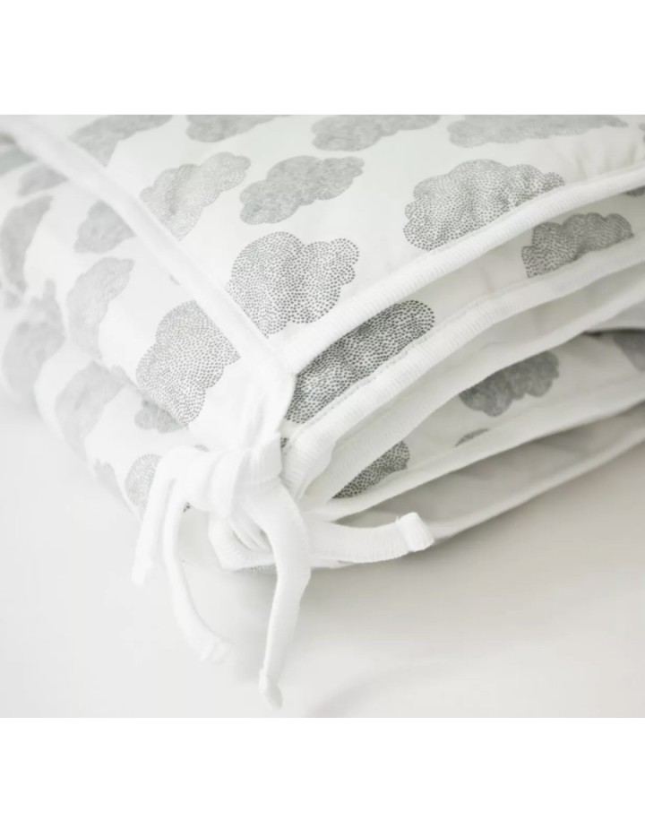 TOUR DE LIT ROUND NUAGE MOUSSELINE DE COTON BLANC - TOUR DE LIT BEBE - MOUMOUT