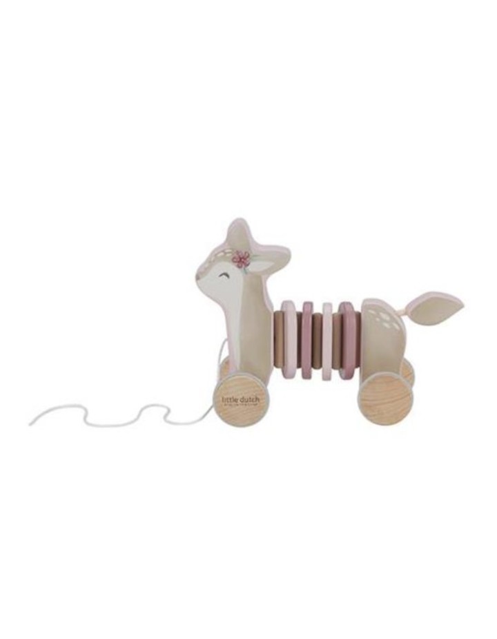 JOUET A TIRER CERF EN BOIS FAIRY GARDEN - JOUET A TIRER - LITTLE DUTCH