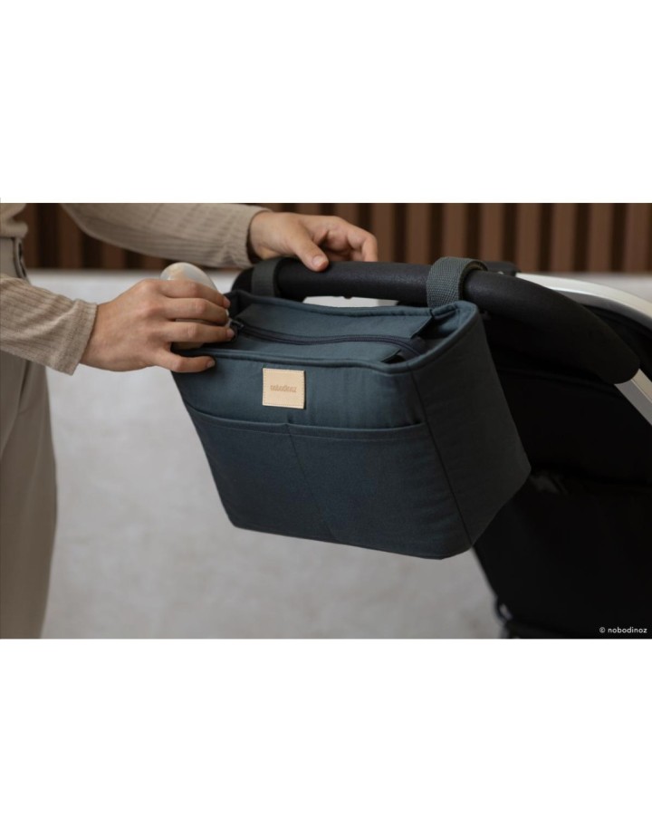 Organisateur de poussette Hyde Park – bleu carbone| Nobodinoz Accessoire poussette