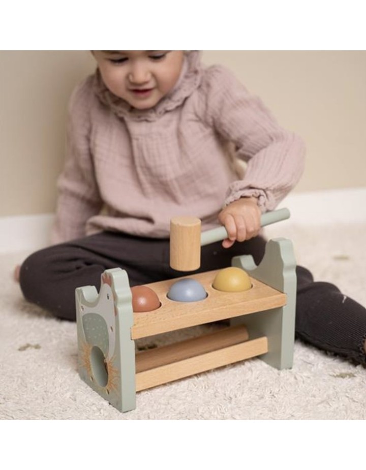 banc à martelet en bois little farm - Jeu d'éveil tap tap - LITTLE DUTCH