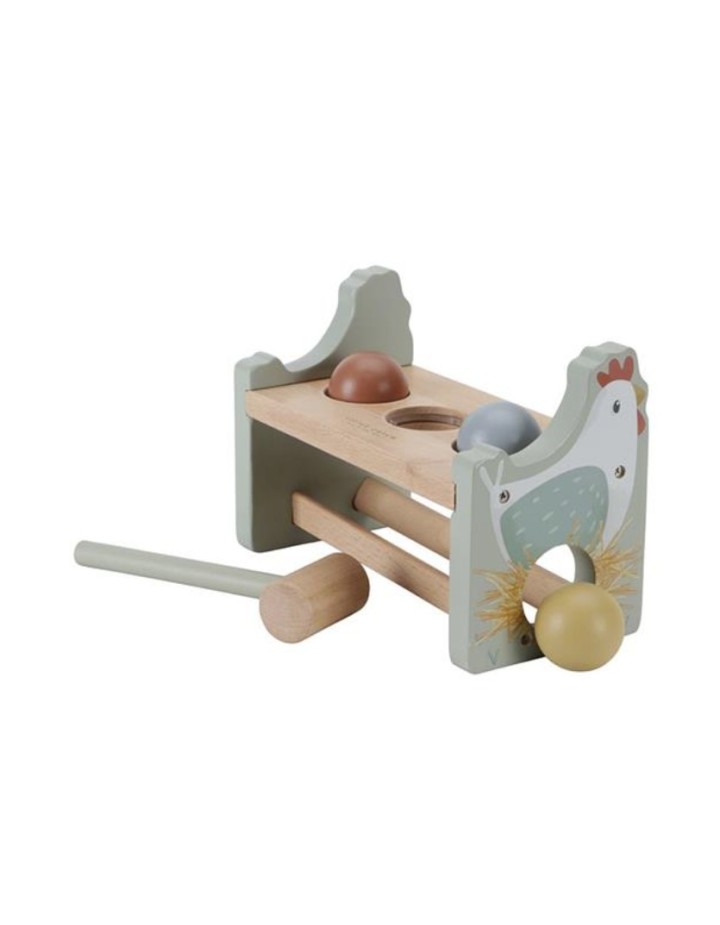 banc à martelet en bois little farm - Jeu d'éveil tap tap - LITTLE DUTCH