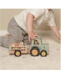 Tracteur avec remorque en bois little farm - Jouet en bois 18 mois - LITTLE DUTCH Tracteur avec remorque en bois little farm - Jouet en bois 18 mois - LITTLE DUTCH