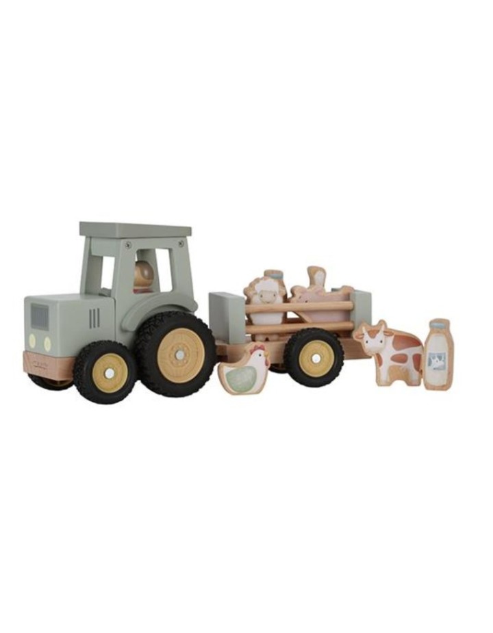 Tracteur avec remorque en bois little farm - Jouet en bois 18 mois - LITTLE DUTCH Tracteur avec remorque en bois little farm - Jouet en bois 18 mois - LITTLE DUTCH