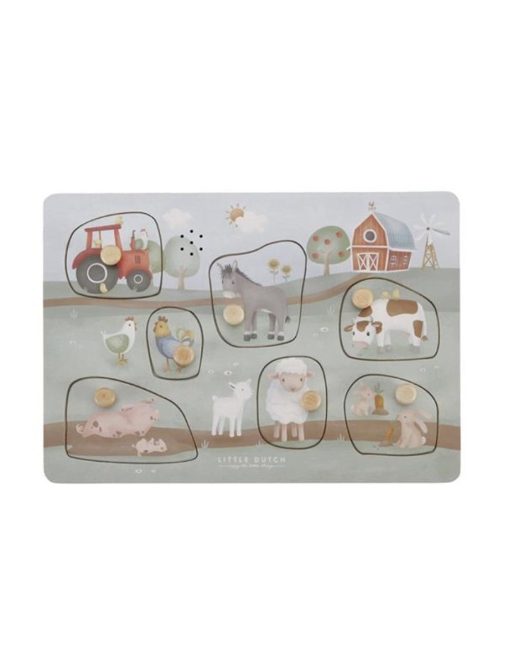 puzzle sonore des animaux little farm - PUZZLE - LITTLE DUTCH