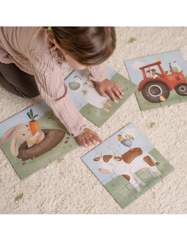puzzle 4 en 1 little farm - Puzzle dés 2 ans - LITTLE DUTCH