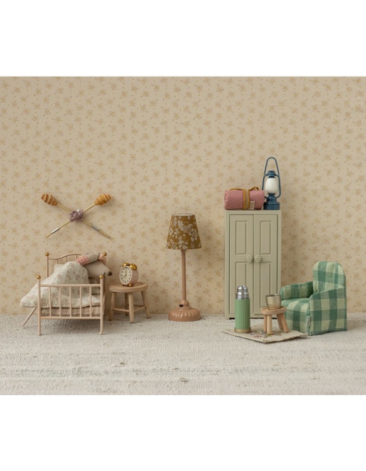 reveil vintage souris rose poudrée - le monde de maileg