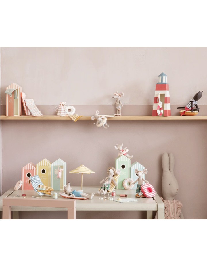 Matelas gonflable à pois rouge souris  - Le monde de MAILEG