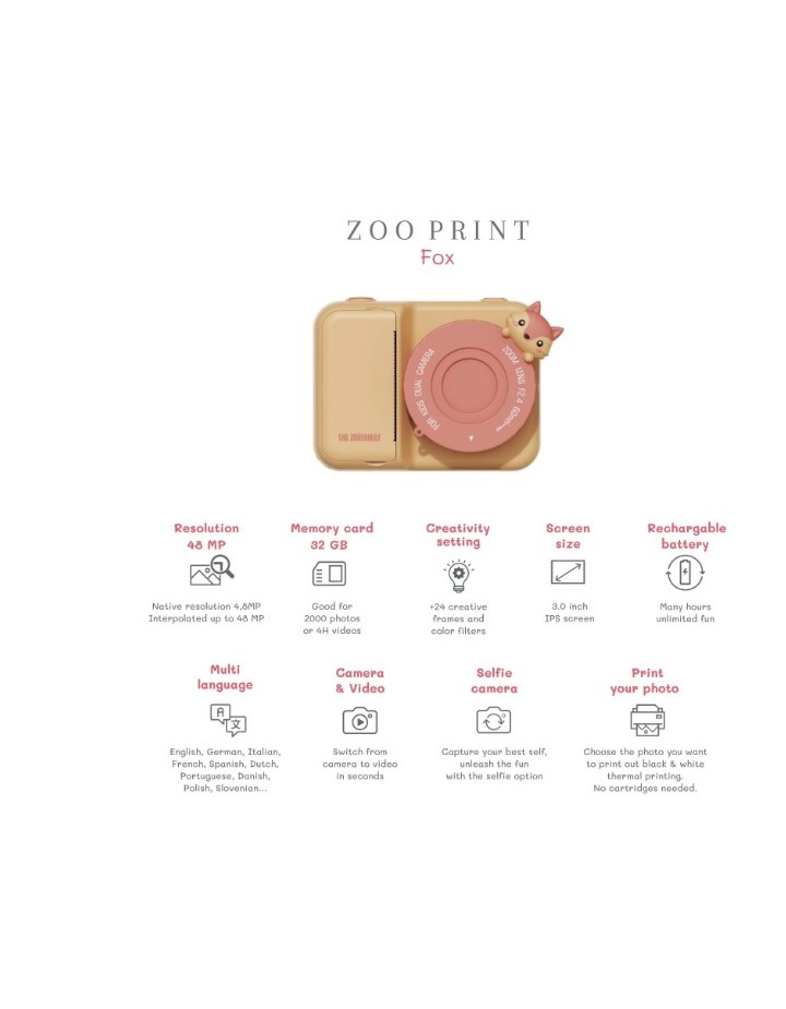 APPAREIL PHOTO ZOO PRINT RENARD