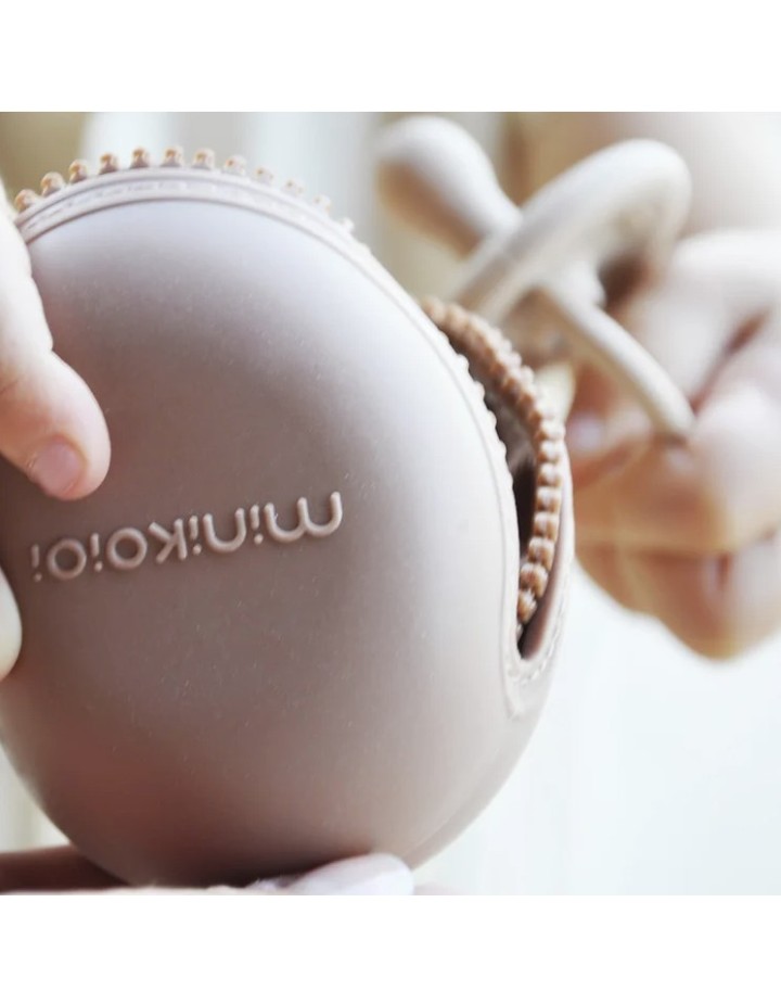 Etui à sucette en silicone beige