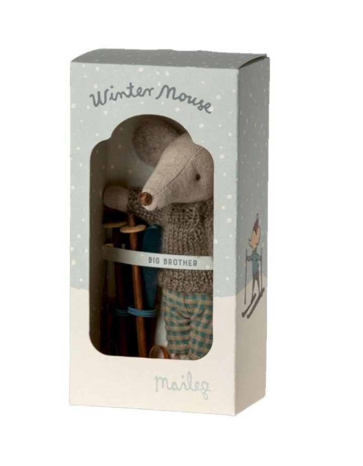 I- SOURIS EN HIVER SUR SES SKIS, GRAND FRÈRE