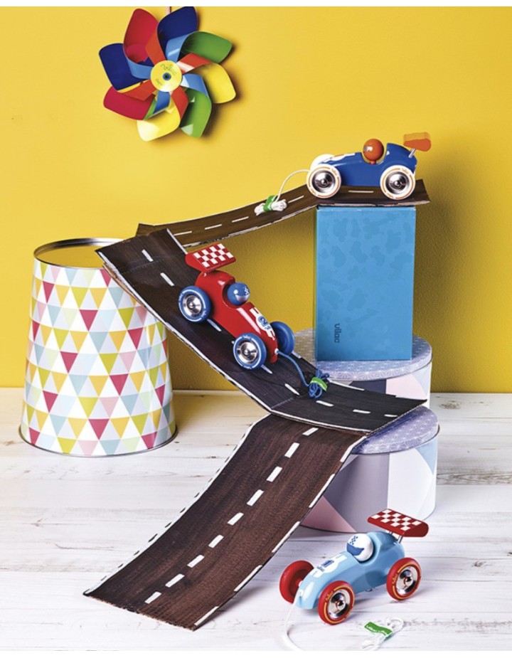 voiture-de-course-à-trainer-rouge-vilac