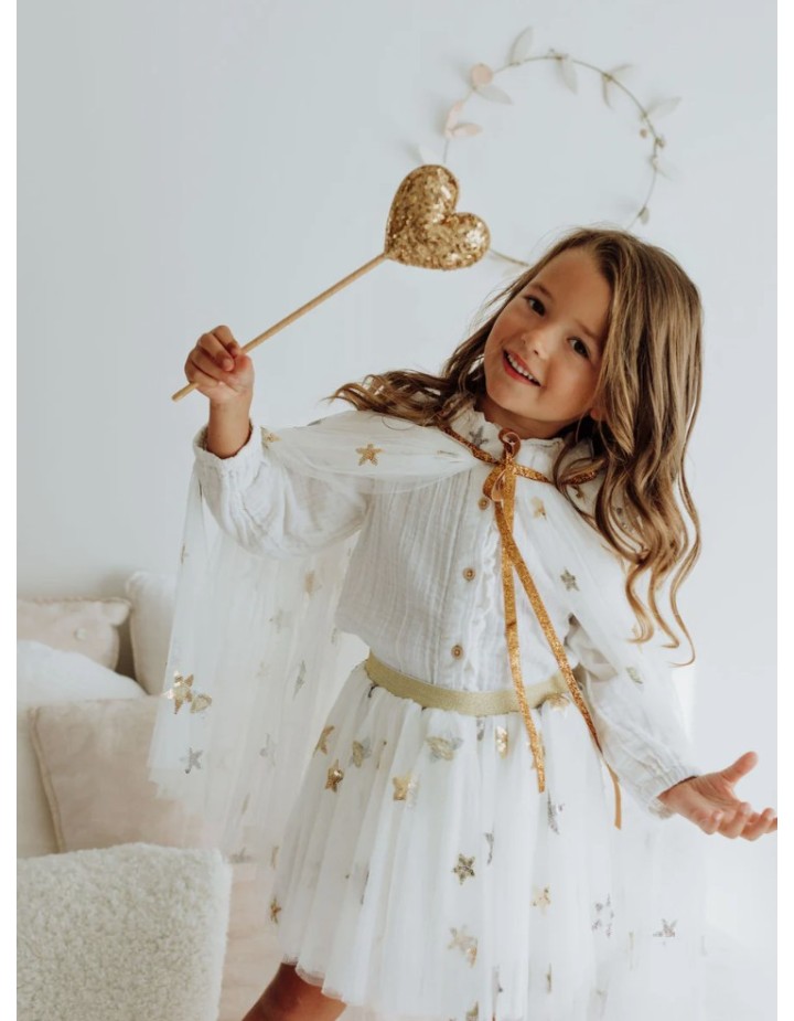 baguette magique fée coeur sequin rose