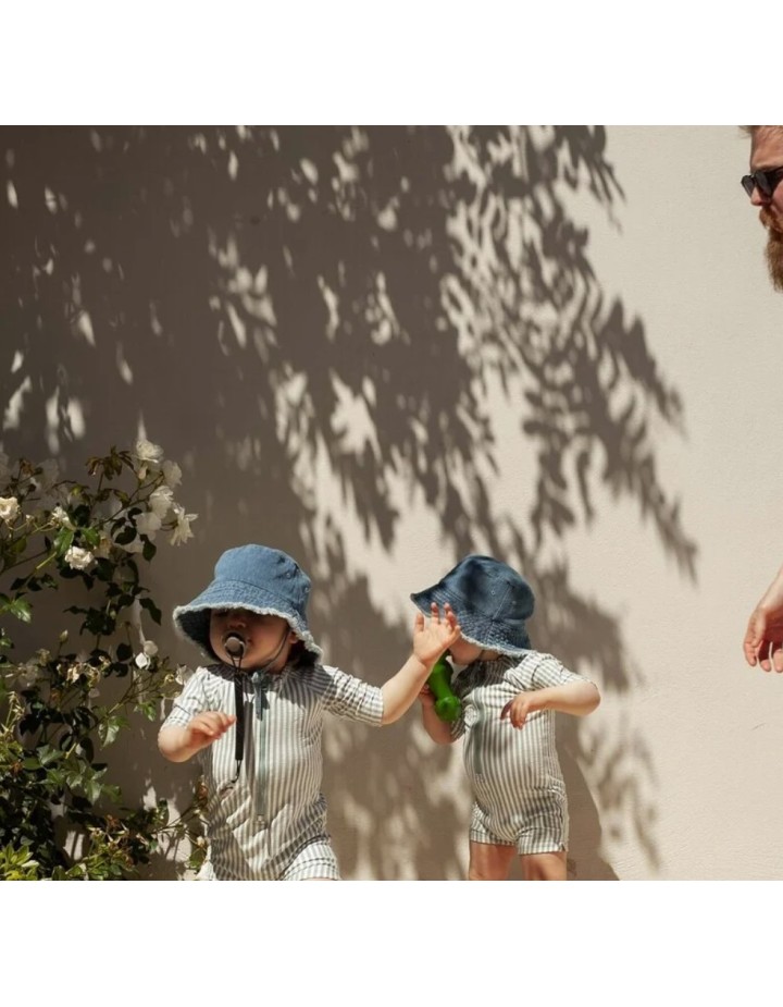 I- COMBINAISON DE BAIN MAX STRIPE SEA BLUE/WHITE 6 MOIS