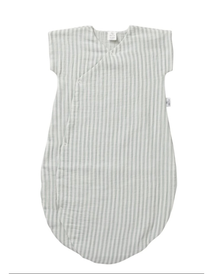 I- Gigoteuse été 6-18 mois rayé vert de gris