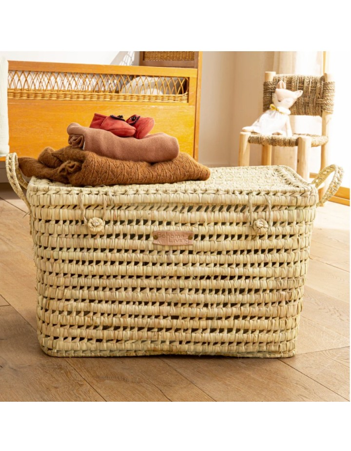 Malle de rangement en feuille de palmier 60 cm - BOHOME LIVING