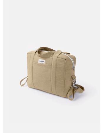 Sac à langer Darcy – Coton recyclé Beige | Puériculture pratique & stylée