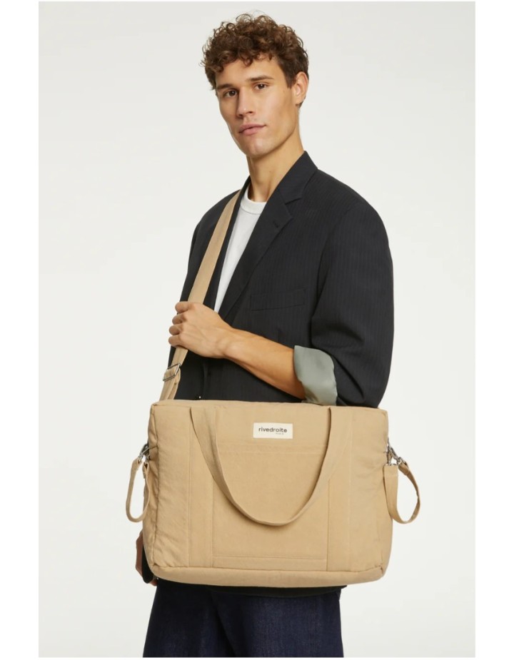 Sac à langer Darcy – Coton recyclé Beige | Puériculture pratique & stylée