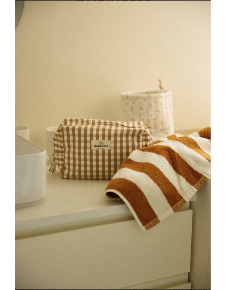 I- Trousse de toilette vichy curry