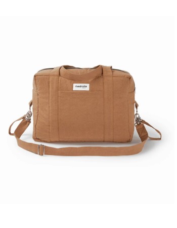 Sac à langer Darcy – Coton recyclé Tabac | Pratique, écologique & chic