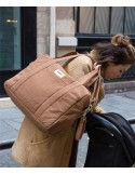Sac à langer Darcy – Coton recyclé Tabac | Pratique, écologique & chic