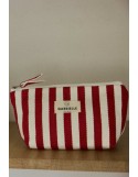 I- Trousse de beauté à rayures rouges I- Trousse de beauté à rayures rouges