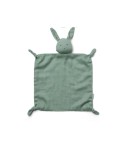 Doudou plat Agnete Rabbit vert d'eau - LIEWOOD