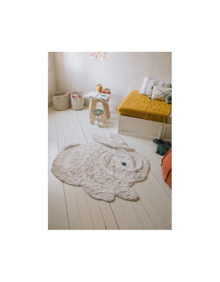 Tapis lavable en coton animal bunny