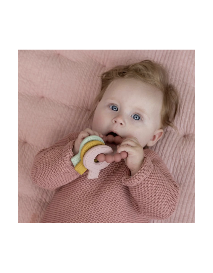 I- TROUSSEAU DE CLÉS DE DENTITION ROSE