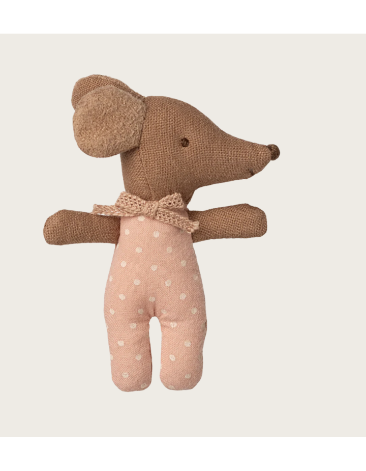 SOURIS BEBE SLEEPY WAKEY DANS SA BOITE ROSE