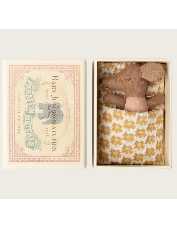 SOURIS BEBE SLEEPY WAKEY DANS SA BOITE ROSE