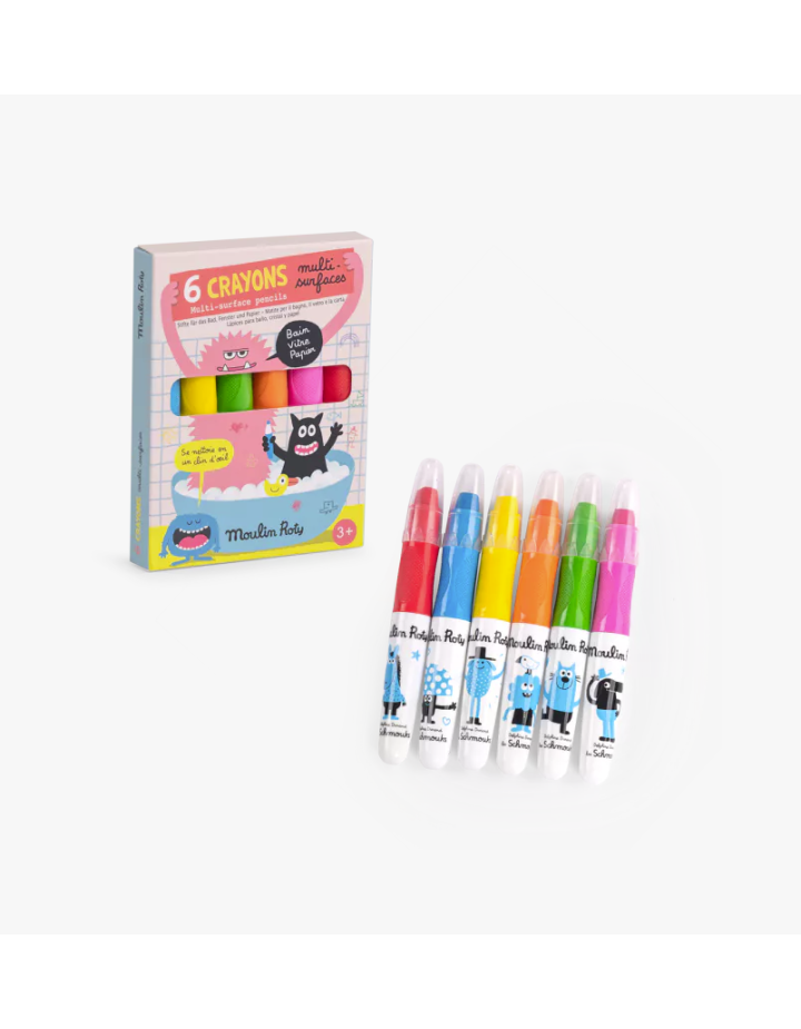 6 CRAYONS MULTI-SURFACES