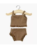 DESSOUS FILLE EN MAILLE COTELEE CHOCOLAT