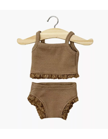 DESSOUS FILLE EN MAILLE COTELEE CHOCOLAT DESSOUS FILLE EN MAILLE COTELEE CHOCOLAT