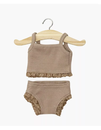 DESSOUS FILLE EN MAILLE COTELEE MOKA DESSOUS FILLE EN MAILLE COTELEE MOKA