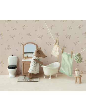 I- COIFFEUSE AVEC ÉVIER, SOURIS - ROSE POUDRÉ FONCÉ