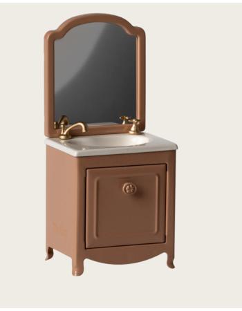 I- COIFFEUSE AVEC ÉVIER, SOURIS - ROSE POUDRÉ FONCÉ