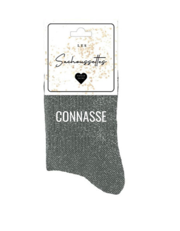 CHAUSETTES GRIS PAILLETTES CONNASSE