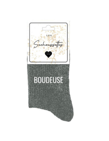 CHAUSSETTES GRIS PAILLETTES BOUDEUSE 36/42