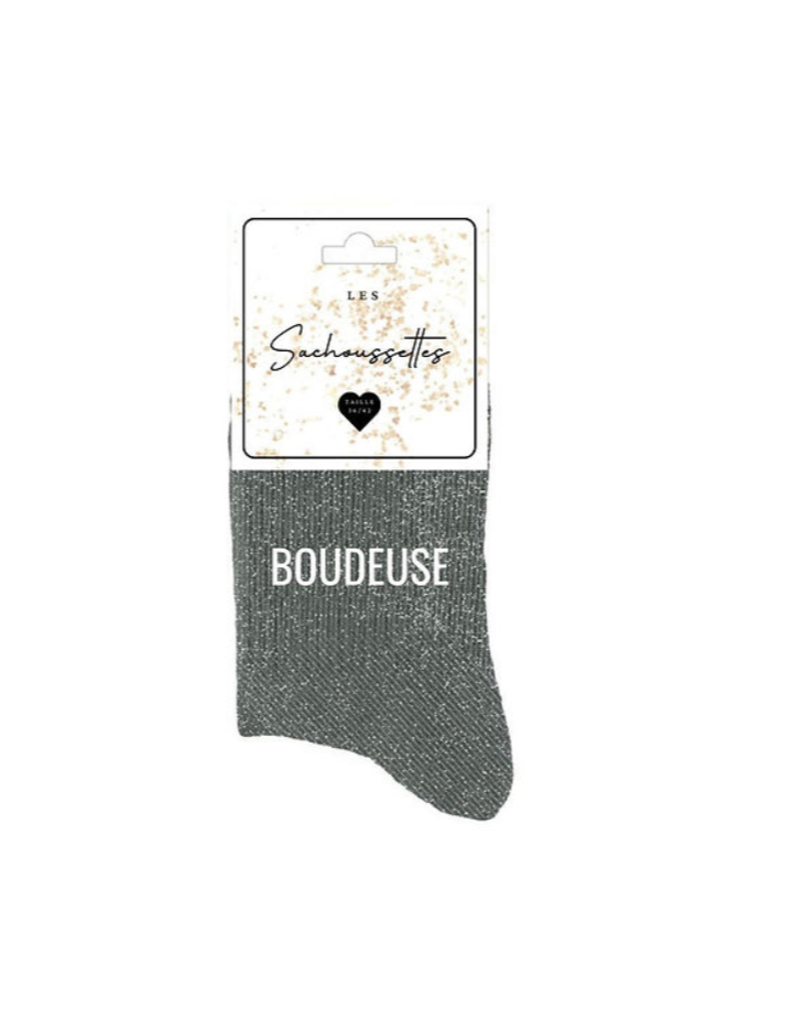 CHAUSSETTES GRIS PAILLETTES BOUDEUSE 36/42